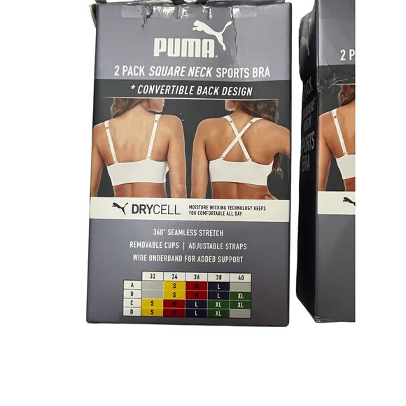Puma Seamless Sports Bra 2-Pack (Size S) White/Gray Only - Picture 9 of 9